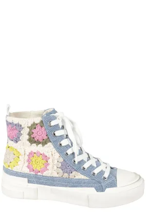 Ash Goa Crochet Embroidered Lace-Up Sneakers
