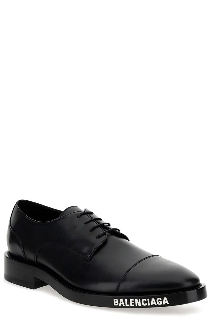 Balenciaga Logo Detailed Derby Shoes