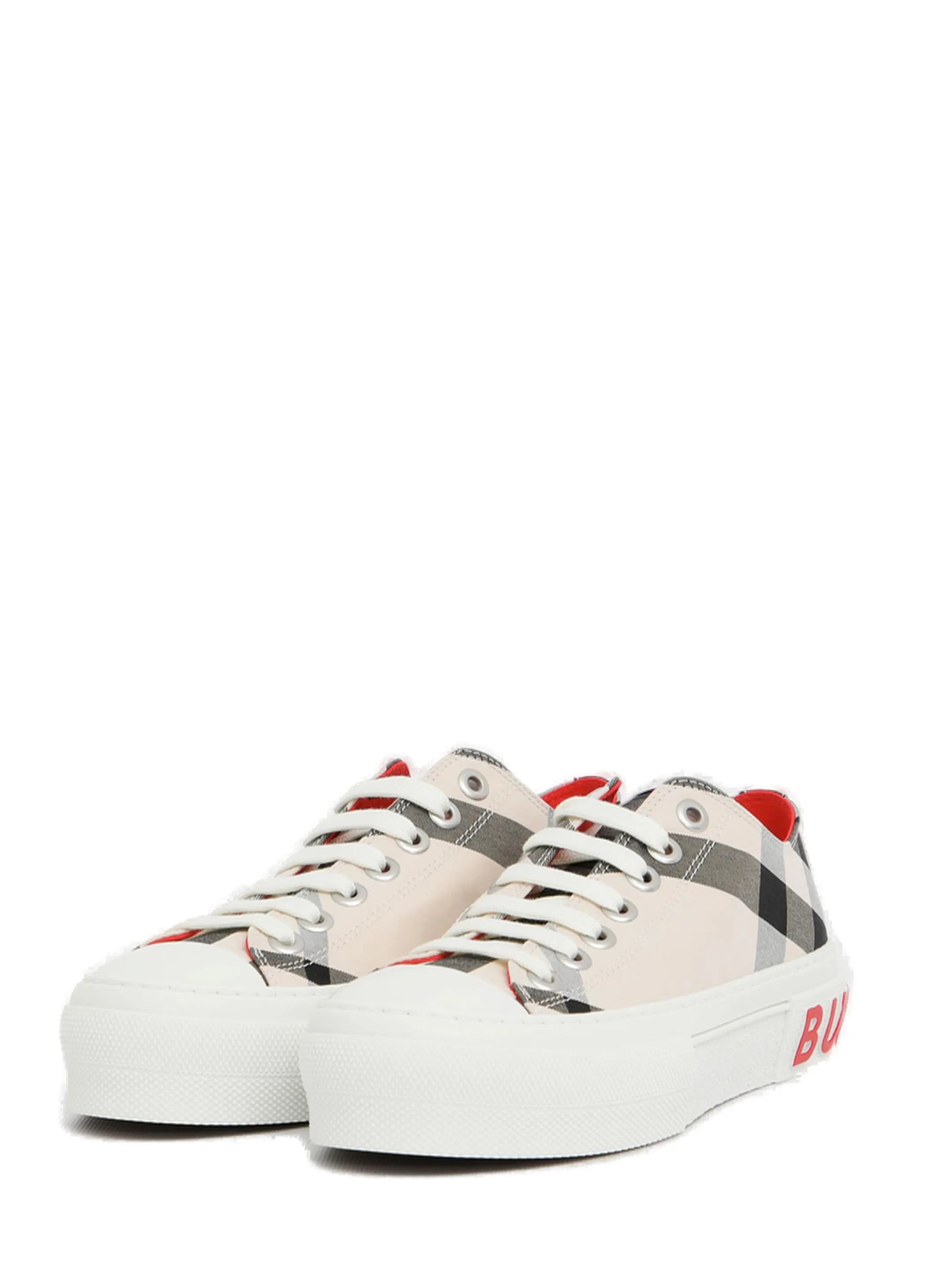 Burberry Tartan Pattern Lace-Up Sneakers