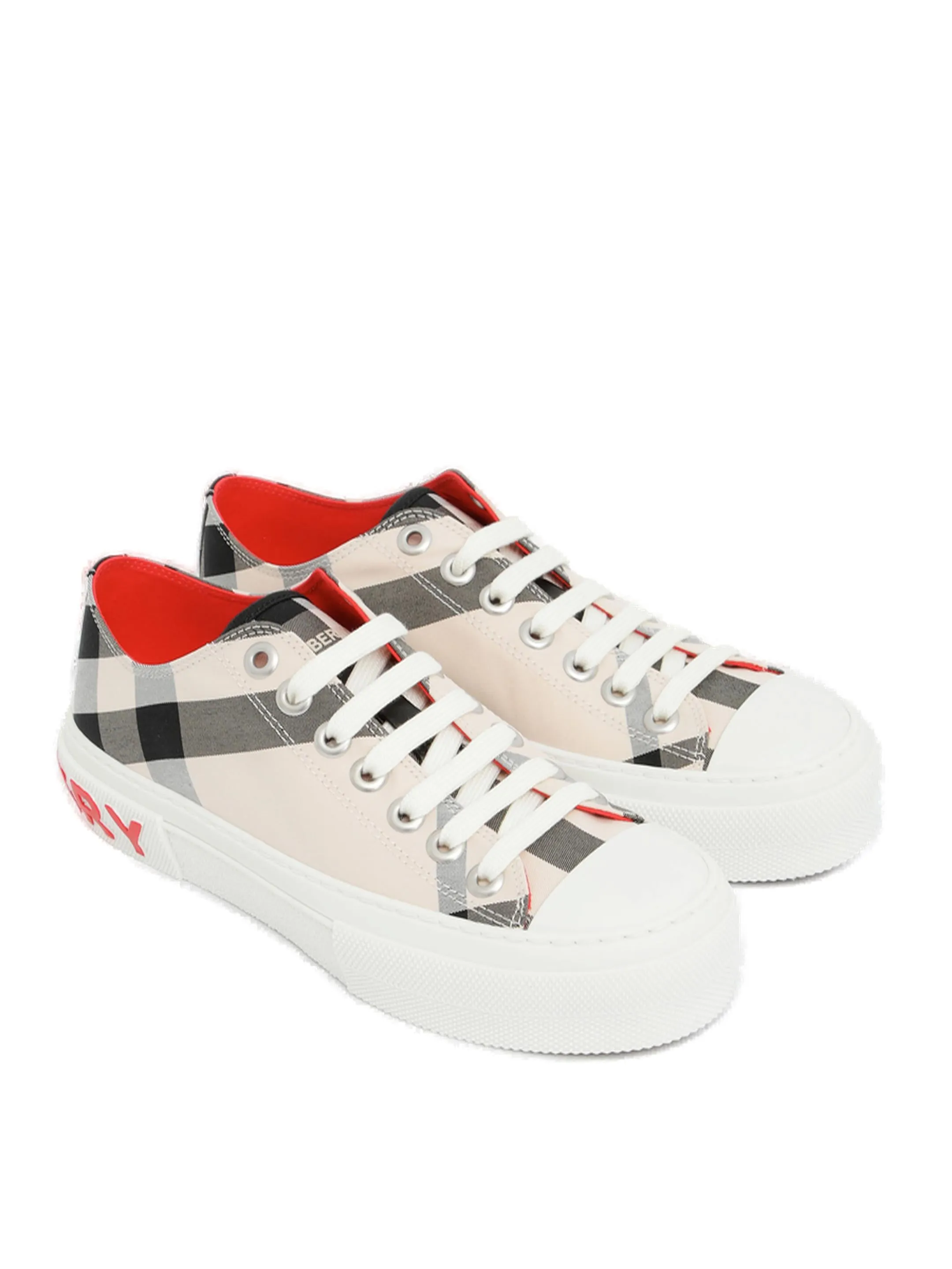 Burberry Tartan Pattern Lace-Up Sneakers