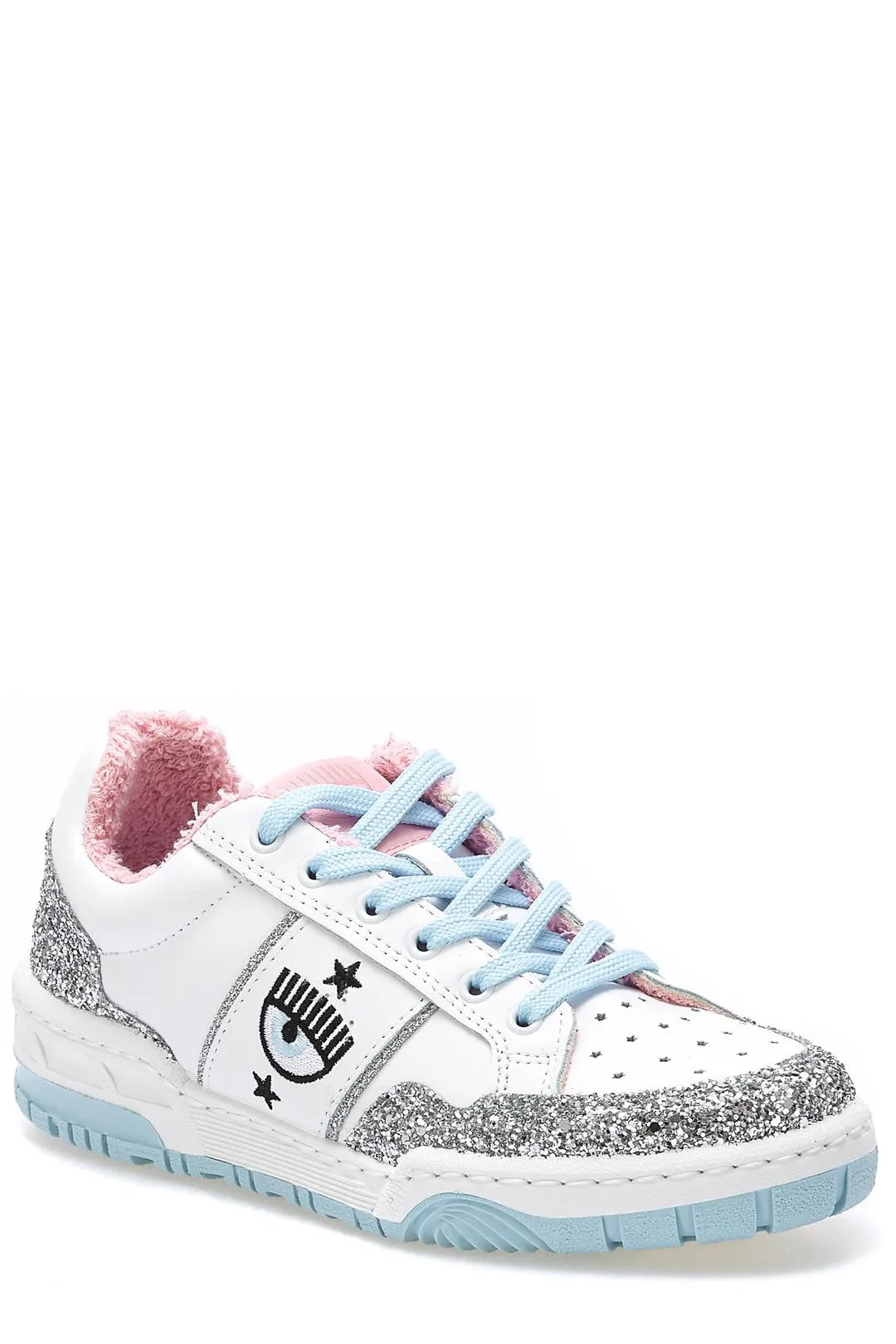 Chiara Ferragni Glitter-Panelled Lace-Up Sneakers