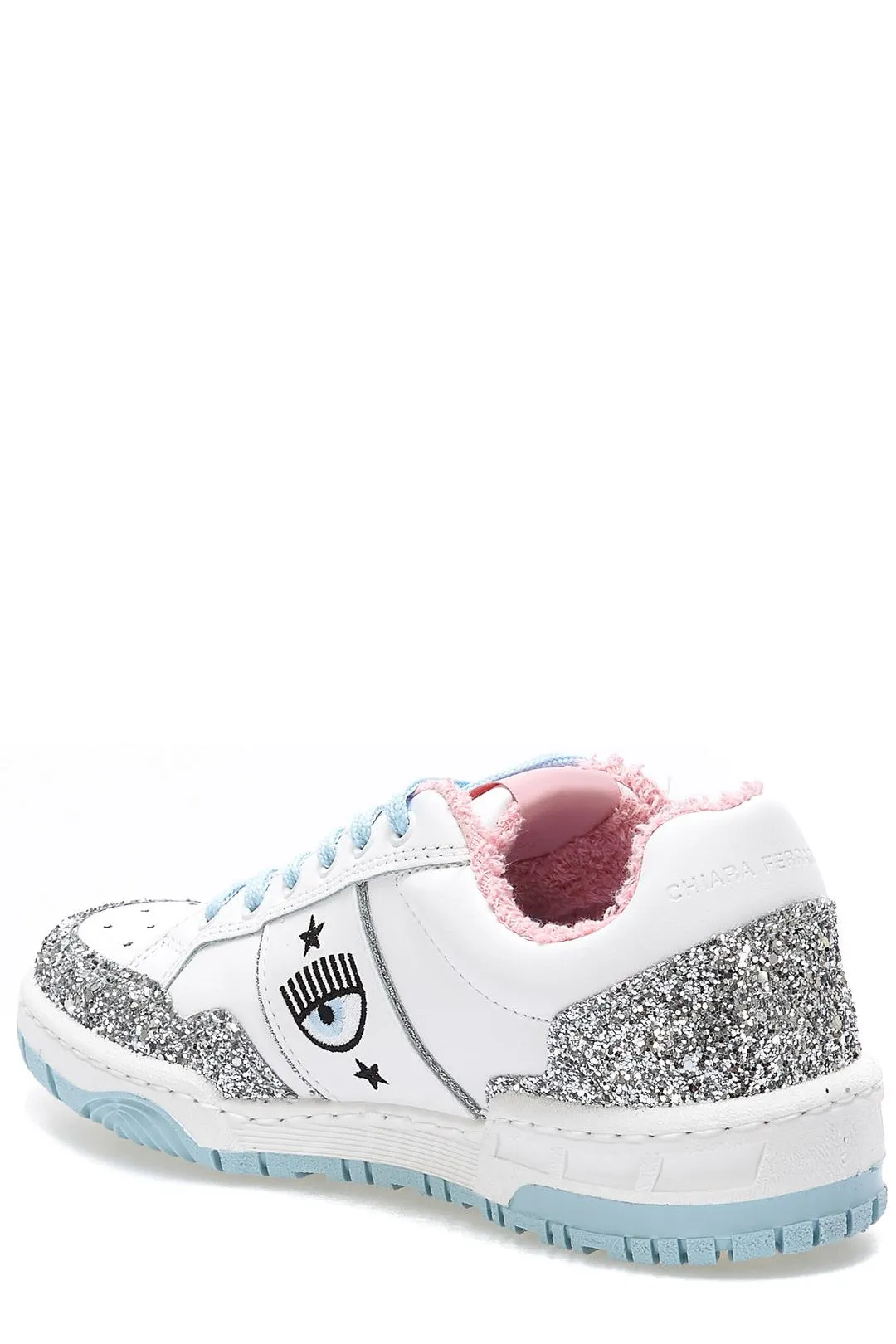 Chiara Ferragni Glitter-Panelled Lace-Up Sneakers