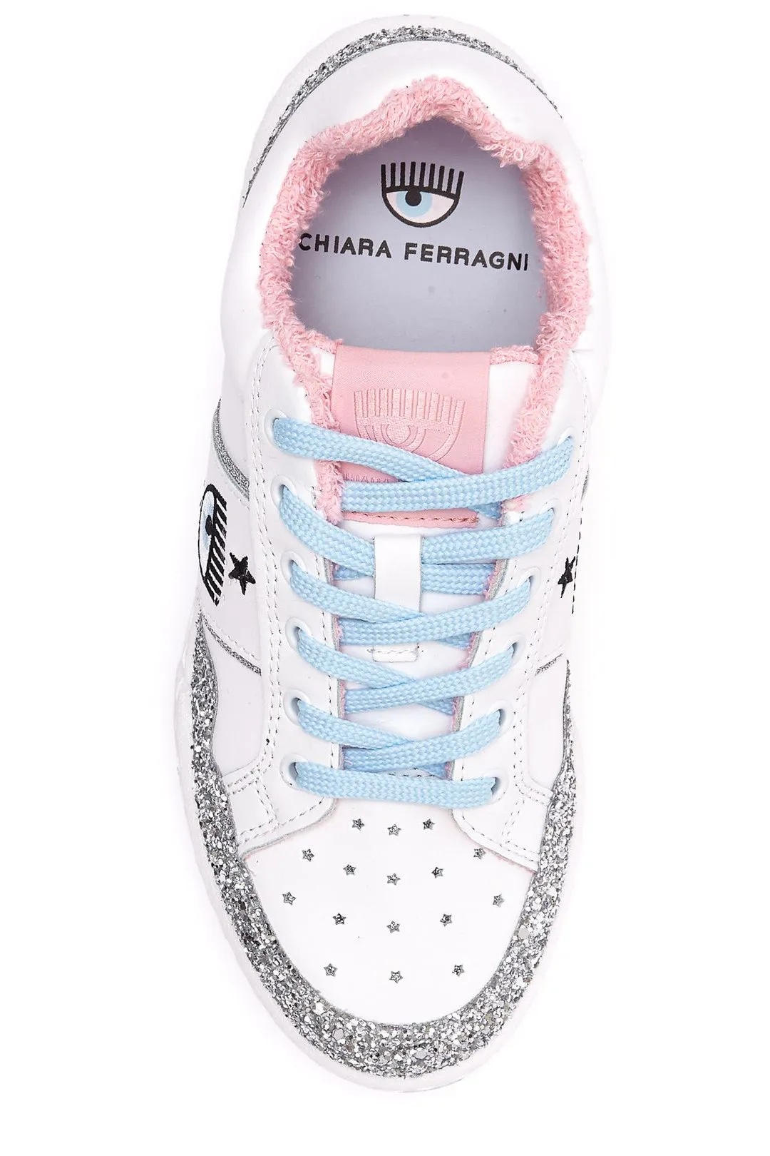 Chiara Ferragni Glitter-Panelled Lace-Up Sneakers