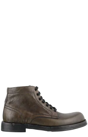 Dolce & Gabbana Perugino Lace-Up Ankle Boots