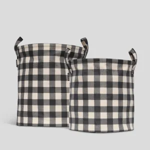 Handy Hampers Set -- Black Gingham