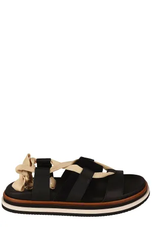 Hogan Drawstring Lace-Up Sandals