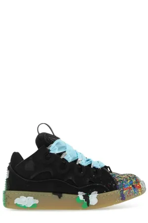 Lanvin Paint-Splatter Lace-Up Sneakers