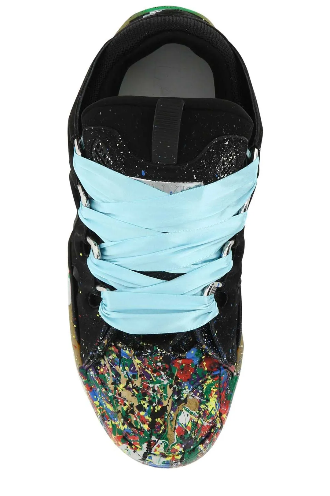 Lanvin Paint-Splatter Lace-Up Sneakers