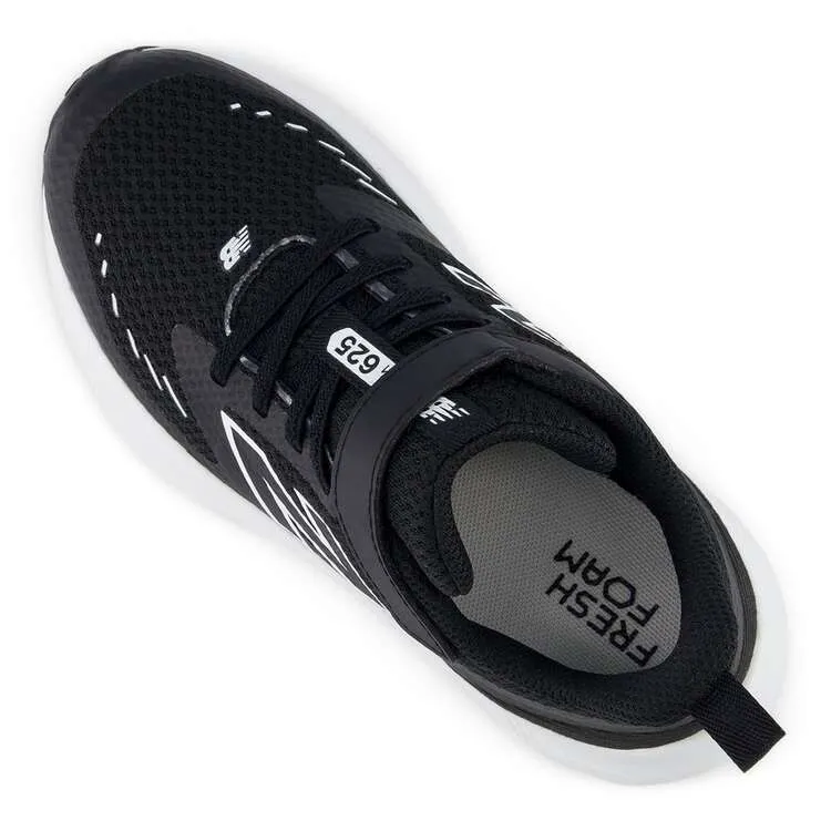 NEW BALANCE KID'S FRESH FOAM 625 BLACK/WHITE RUNNING SHOES