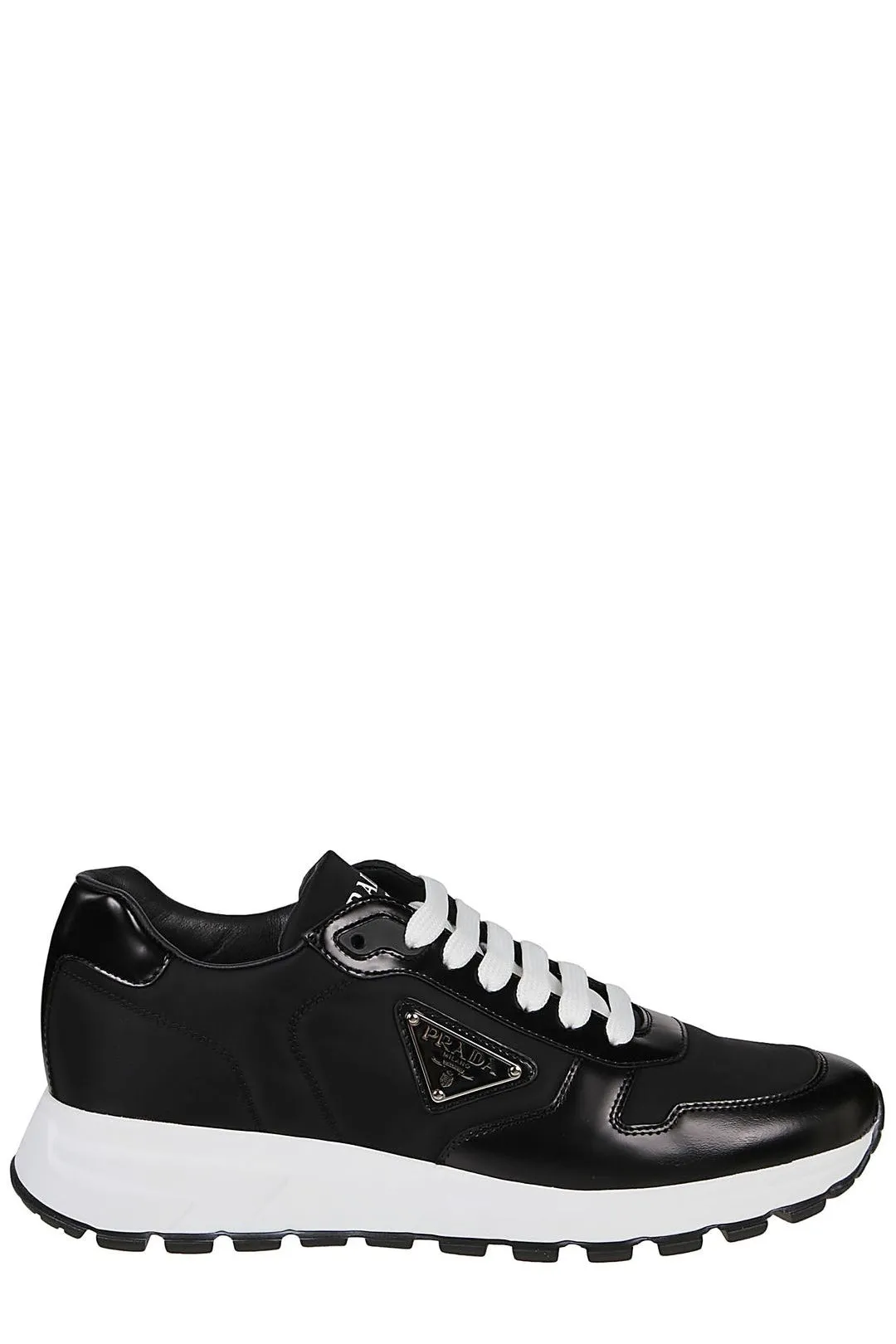 Prada Triangle Logo Lace-Up Sneakers