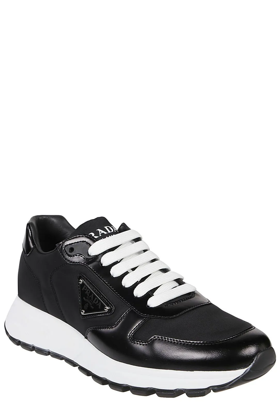 Prada Triangle Logo Lace-Up Sneakers
