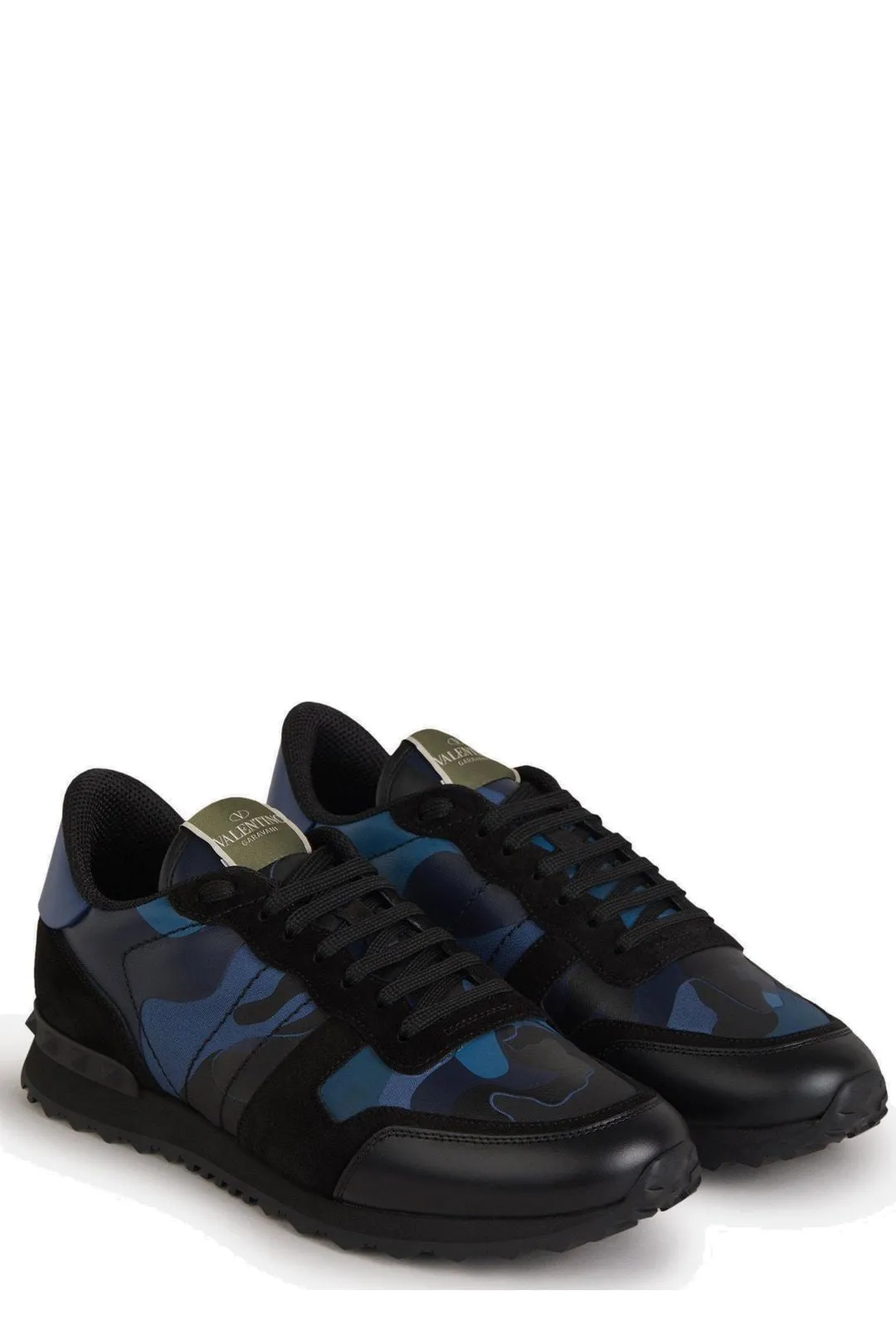 Valentino Rockrunner Camouflage Pattern Lace-Up Sneakers