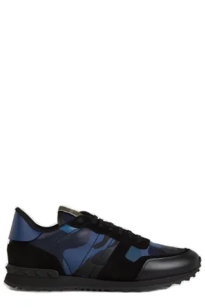 Valentino Rockrunner Camouflage Pattern Lace-Up Sneakers