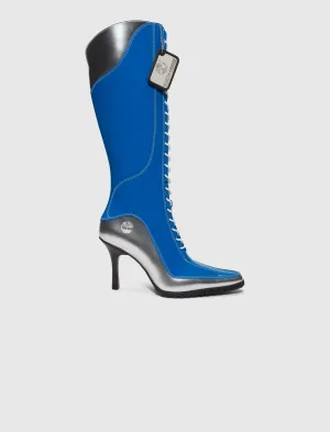 VENEDA CARTER 14-INCH LACE WITH ZIP BOOT SILVER/BLUE