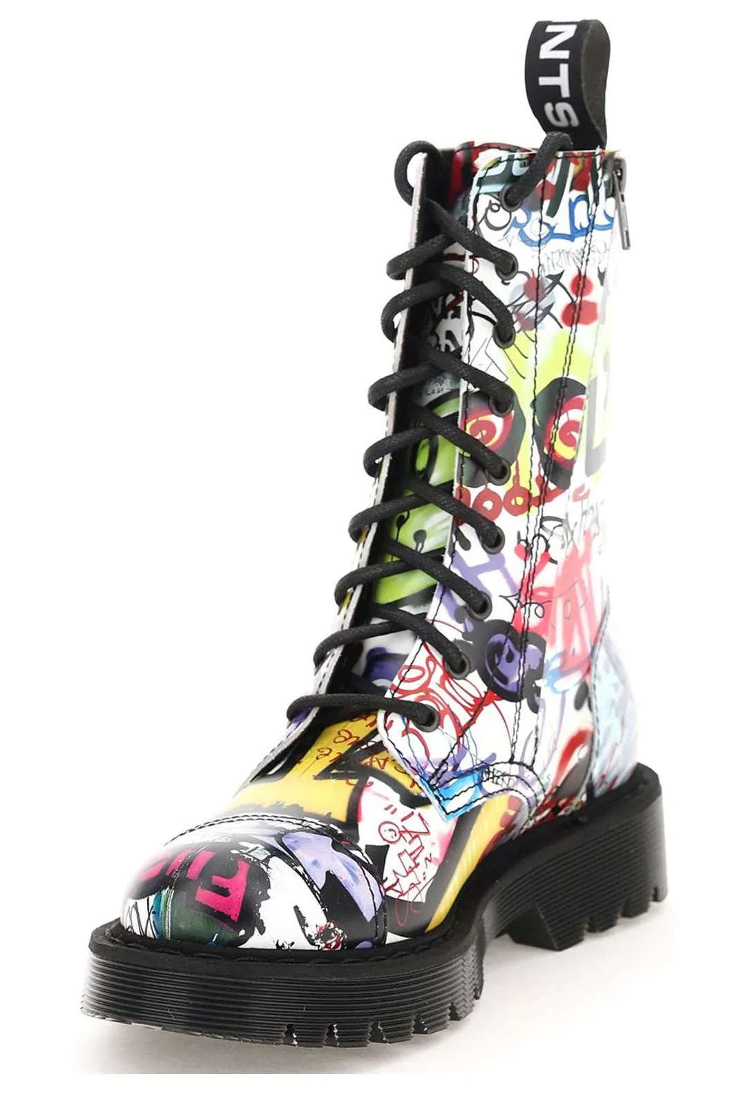 Vetements Allover Graffiti Printed Lace-Up Boots