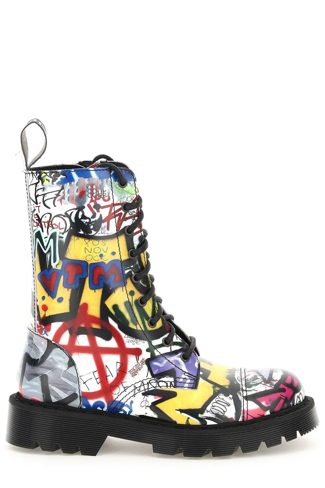 Vetements Allover Graffiti Printed Lace-Up Boots