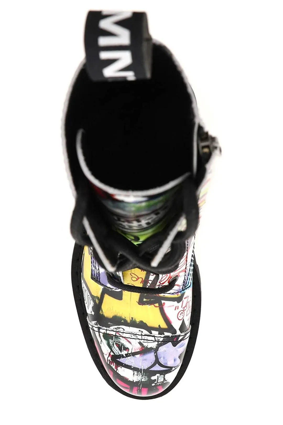 Vetements Allover Graffiti Printed Lace-Up Boots